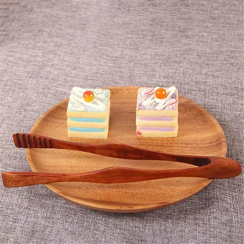 1 Pc Bamboo Cooking Kitchen Tongs Food BBQ Tool Salad Bacon Steak Bread Cake Wooden Clip Home Kitchen Utensil TrendByWens