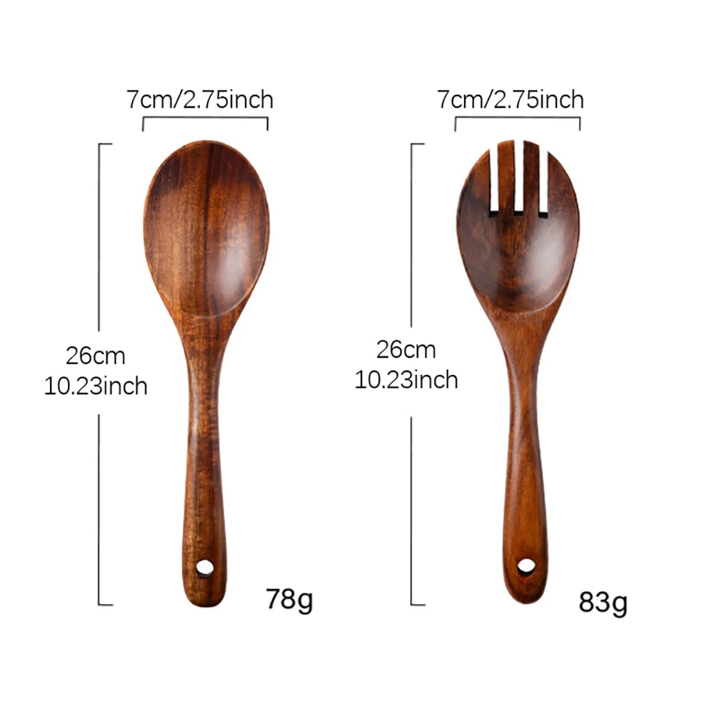 2Pcs Wooden Spoon & Fork Set – Japanese Style Cutlery - TrendByWens