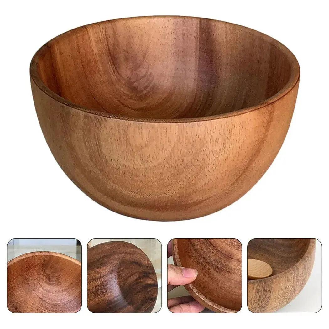 Acacia Wooden Bowl Japanese Style Wood Rice Soup Bowl Salad Ramen Bowl Small Bowl Tableware Fruit Bowl Coco Smoothie Bowl TrendByWens