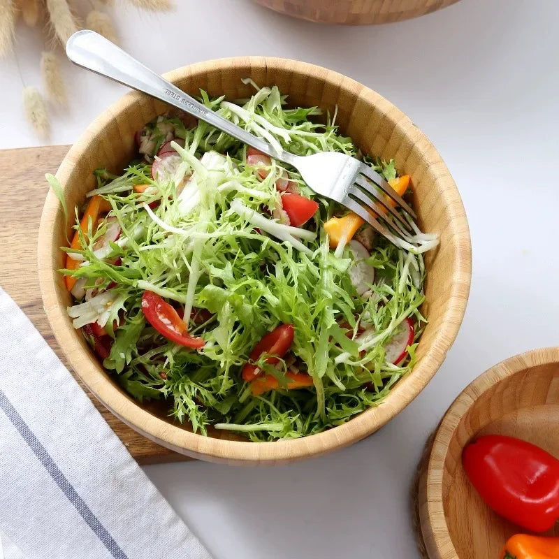 Bamboo Salad Bowl – Eco-Friendly, Durable, and Natural Tableware - TrendByWens