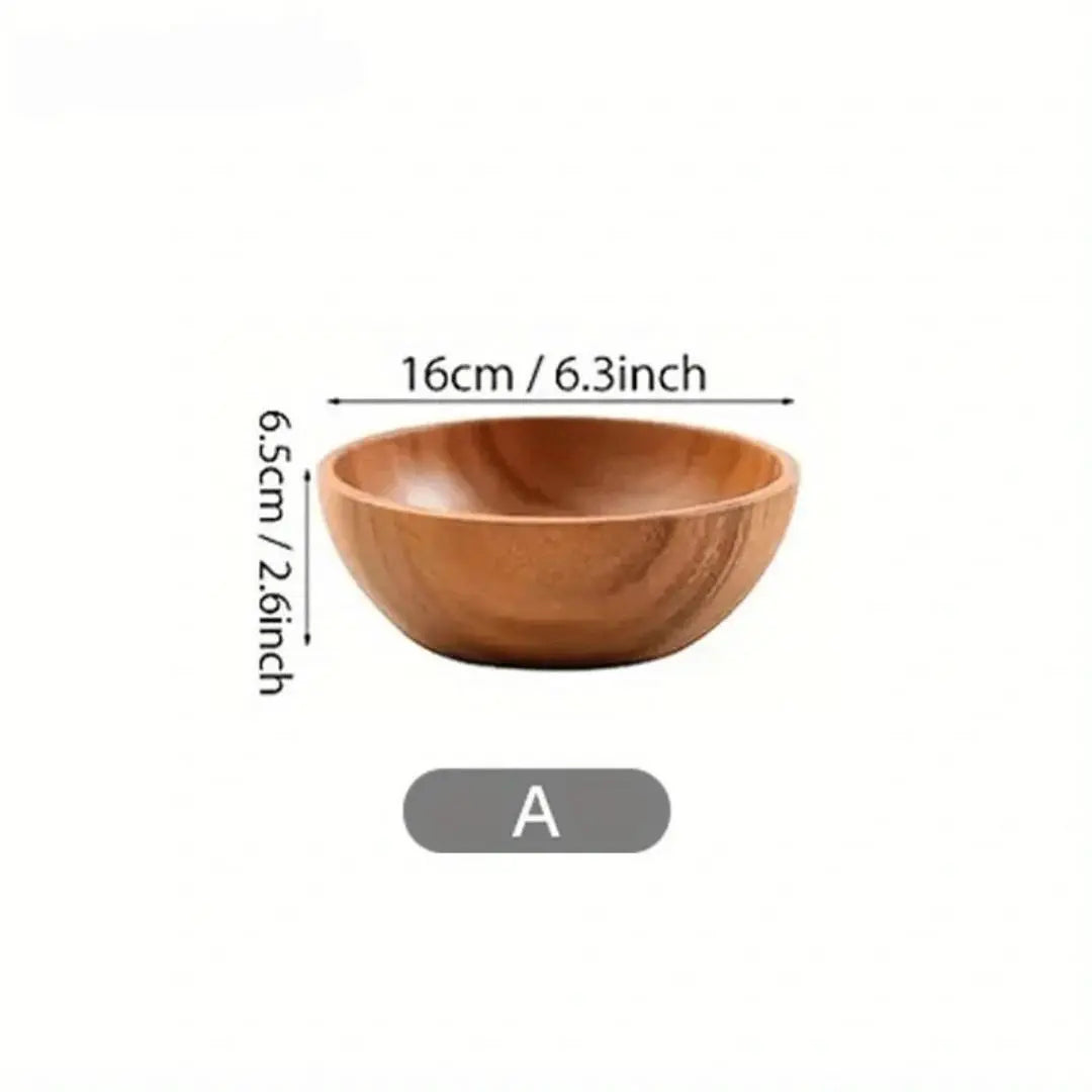 WENS - Durable Acacia Wooden Salad Bowl - Safe & Stylish for Kids and Family Use TrendByWens