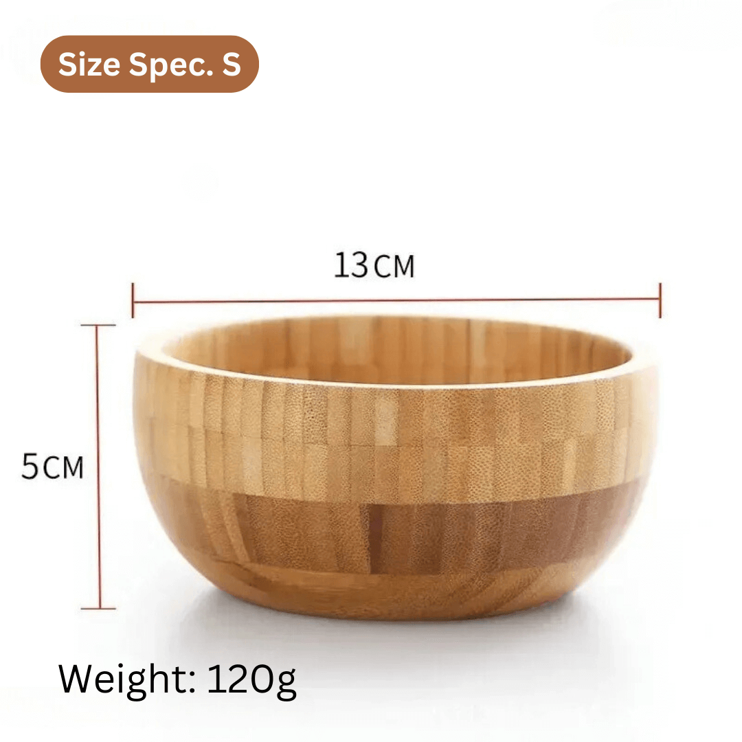 WENS - Natural Bamboo Salad & Noodle Mixing Bowl - Eco-Friendly, Durable & No Paint