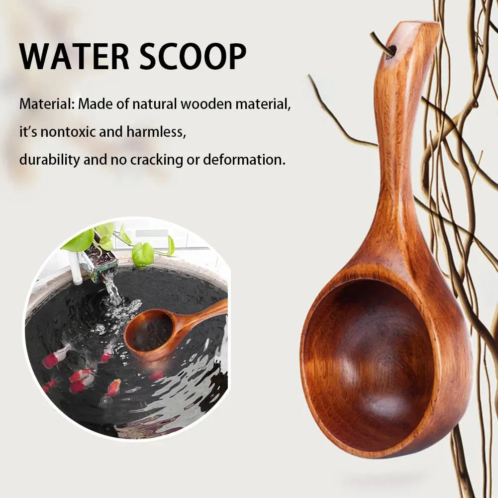 Wood Water Scoop Spoon Multipurpose Wooden Scoop Spoon Ladle Dipper Kitchen Utensil TrendByWens