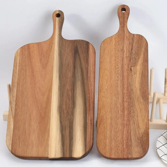 Wooden Cutting Board with Handle Kitchen Household Serving Board Wooden Cheese Board Charcuterie Board for Bread Fruit Plates TrendByWens