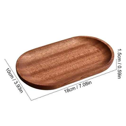 Wooden Decorative Tray Wooden Oval Decorative Platter Tray Wood Grain Design Serving Trays Board For Coffee Shop Home Work Area TrendByWens